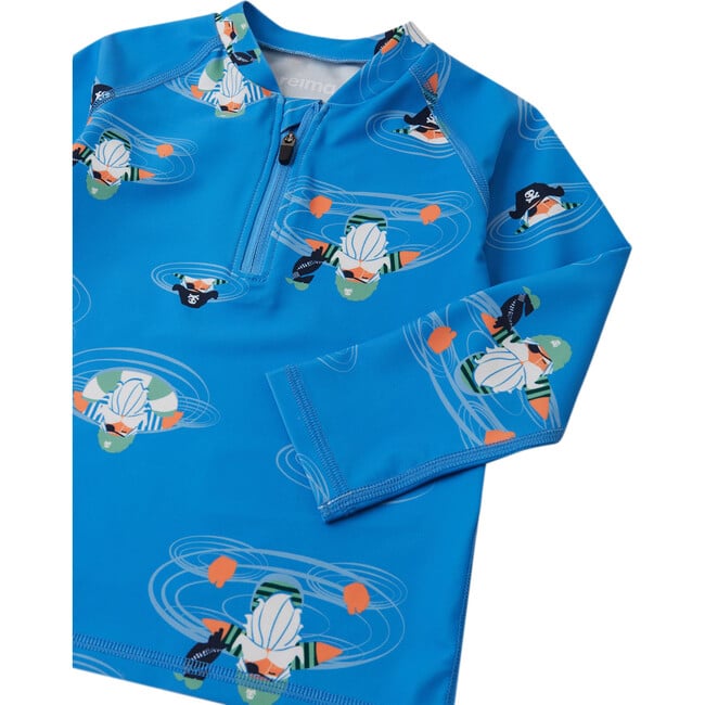 Tuvalu UPF 50+ Rash Guard Swim Shirt, Cool Blue - Shirts - 3