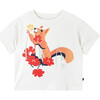 Siirto UV Protect Print T-Shirt, Off-White & Blue - T-Shirts - 1 - thumbnail