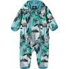 Moomin Vindpust Windfleece Hooded Overall Jumpsuit, Green Aqua - Overalls - 1 - thumbnail