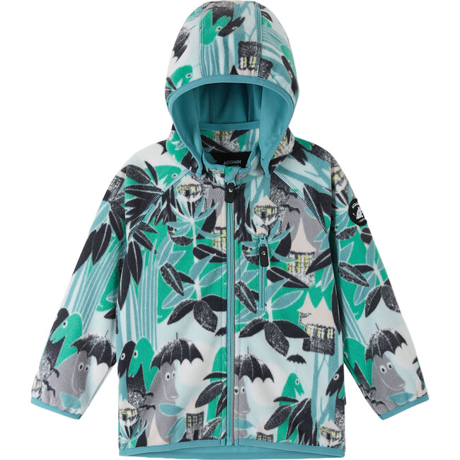 Moomin Vindskydd Windfleece Hooded Jacket, Green Aqua - Jackets - 5