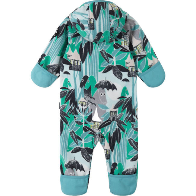 Moomin Vindpust Windfleece Hooded Overall Jumpsuit, Green Aqua - Overalls - 4
