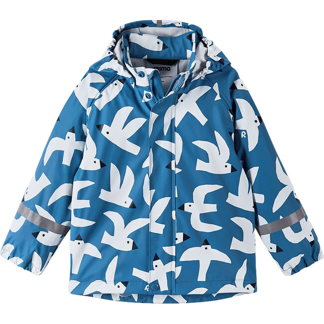 Vesi Full-Length Zipped Raincoat, Denim Blue