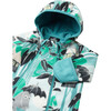 Moomin Vindpust Windfleece Hooded Overall Jumpsuit, Green Aqua - Overalls - 7
