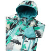 Moomin Vindpust Windfleece Hooded Overall Jumpsuit, Green Aqua - Overalls - 8