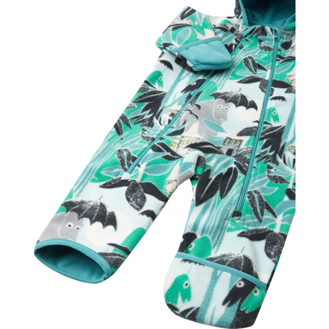 Moomin Vindpust Windfleece Hooded Overall Jumpsuit, Green Aqua - Overalls - 9