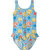 Korfu UPF 50+ One-Piece Swimsuit, Frozen Blue - One Pieces - 1 - thumbnail