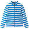 Iisisti Striped Full-Zip Sweater, Cool Blue - Sweaters - 1 - thumbnail