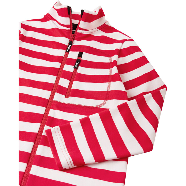 Iisisti Striped Full-Zip Sweater, Reima Red - Sweaters - 3