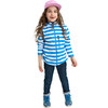 Iisisti Striped Full-Zip Sweater, Cool Blue - Sweaters - 9