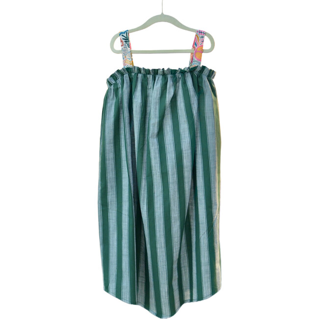 Lush Striped Tie-Up Maxi Dress, Green