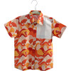 Sunset Dragon Print Cotton Casual Shirt, Red - Button Downs - 1 - thumbnail