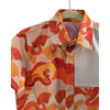 Sunset Dragon Print Cotton Casual Shirt, Red - Button Downs - 3