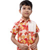 Sunset Dragon Print Cotton Casual Shirt, Red - Button Downs - 5