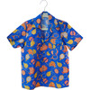 I-Peel-Good Print Cotton Hawaiian Shirt, Blue - Button Downs - 1 - thumbnail