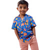 I-Peel-Good Print Cotton Hawaiian Shirt, Blue - Button Downs - 6
