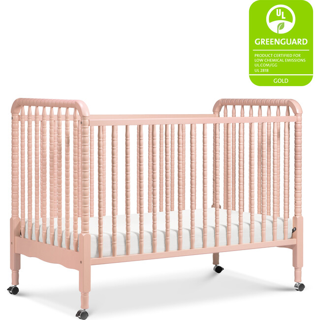 Jenny Lind 3-in-1 Convertible Crib, Blush Pink - Cribs - 2