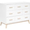 Scoot 6-Drawer Dresser, White & Washed Natural - Dressers - 1 - thumbnail