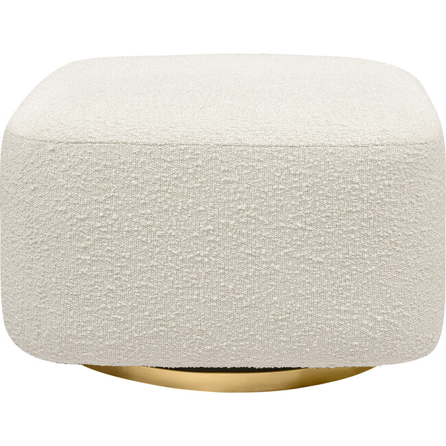 Kiwi Gliding Ottoman, Ivory Boucle With Gold Base - Ottomans - 7