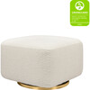 Kiwi Gliding Ottoman, Ivory Boucle With Gold Base - Ottomans - 1 - thumbnail