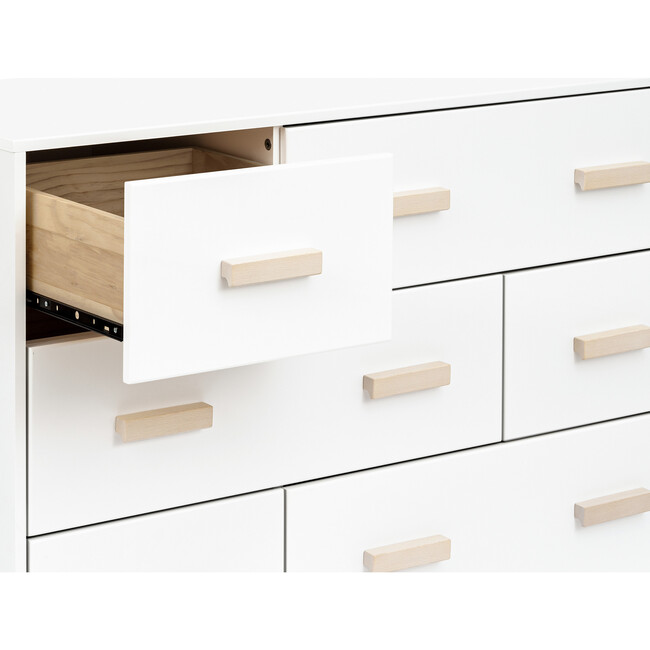 Scoot 6-Drawer Dresser, White & Washed Natural - Dressers - 6