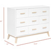 Scoot 6-Drawer Dresser, White & Washed Natural - Dressers - 7