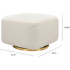 Kiwi Gliding Ottoman, Ivory Boucle With Gold Base - Ottomans - 9