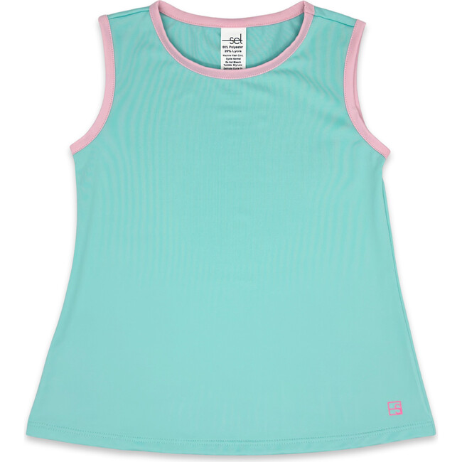 Tori Piped Tank, Totally Turquoise & Cotton Candy Pink