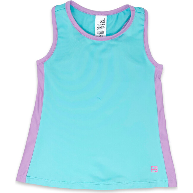 Riley Ribbed Tank, Totally Turquoise & Petal Purple