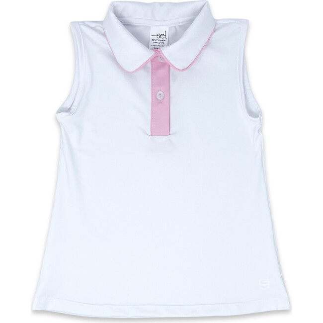 Gabby Sleeveless Shirt Dress, Pure Coconut & Cotton Candy Pink
