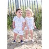 Beach Days Toile Girls Romper, blue and white print - Rompers - 3