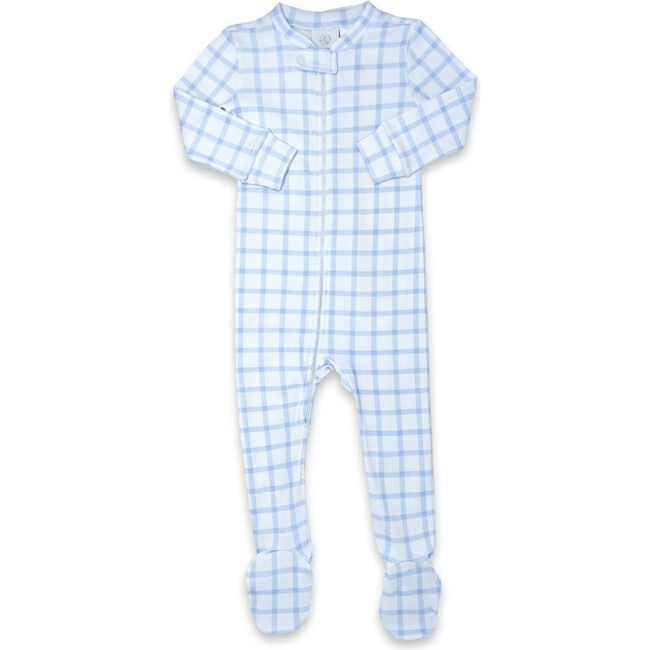 Once Upon A Time Windowpane Footie, Whales Blue