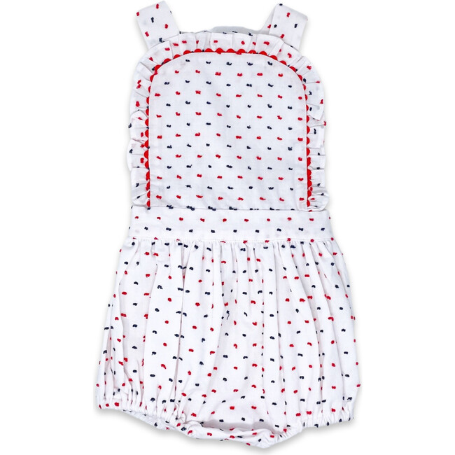 Margaux Swiss Dot Sleeveless Bubble, Navy & Red