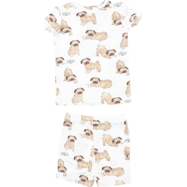 Pugs Short Lounge Wear Set, White - Mixed Apparel Set - 2