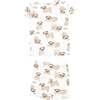 Pugs Short Lounge Wear Set, White - Mixed Apparel Set - 2