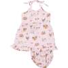 Pretty Puppy Faces Twirly Tank Dress + Diaper Cover, Pink - Dresses - 1 - thumbnail