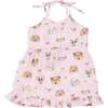 Pretty Puppy Faces Twirly Tank Dress + Diaper Cover, Pink - Dresses - 3