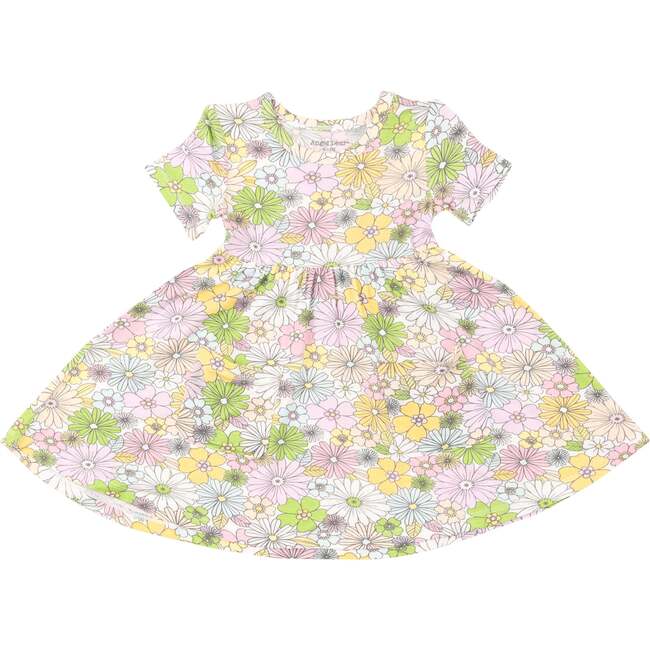 Mixed Retro Floral Twirly S/S Dress, Multi