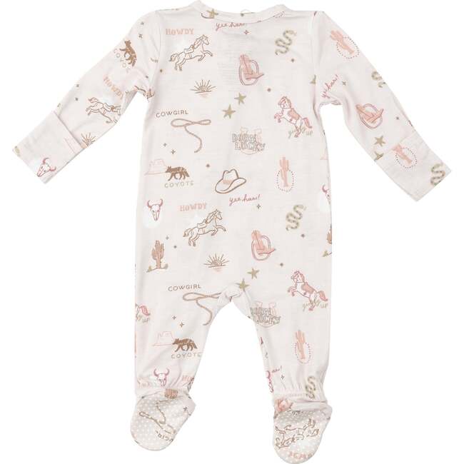 Wild West Pink 2-Way Zipper Footie, Pink - Footie Pajamas - 2