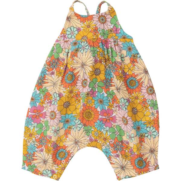 Vintage Dream Floral Tie Back Romper, Multi Angel Dear Rompers