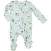 Valais Sheep 2-Way Zipper Footie, Blue - Footie Pajamas - 1 - thumbnail