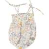 Sweet Floral Dino Tie Strap Smocked Bubble, Multi - Rompers - 2
