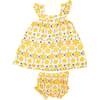 Sunny Lemon Geo Sundress + Diaper Cover, Yellow - Dresses - 2