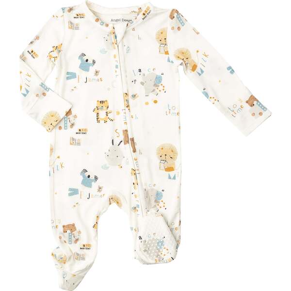 Little And Loved 2-Way Zipper Footie, White - Angel Dear Sleepwear ...