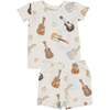Guitars Short Lounge Wear Set, Off-White - Mixed Apparel Set - 1 - thumbnail