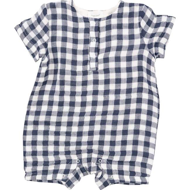 Gingham Navy Henley Shortall, Navy