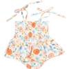 Flower Cart Smocked Bubble W/ Skirt, Orange - Dresses - 1 - thumbnail