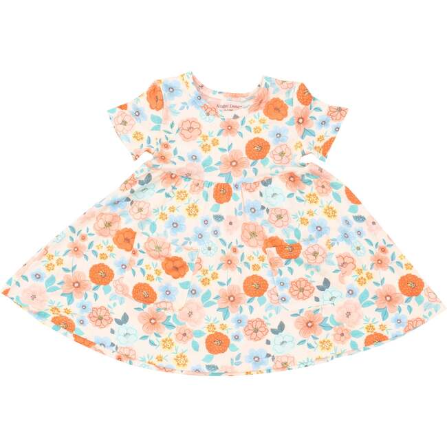 Flower Cart Twirly S/S Dress, Orange