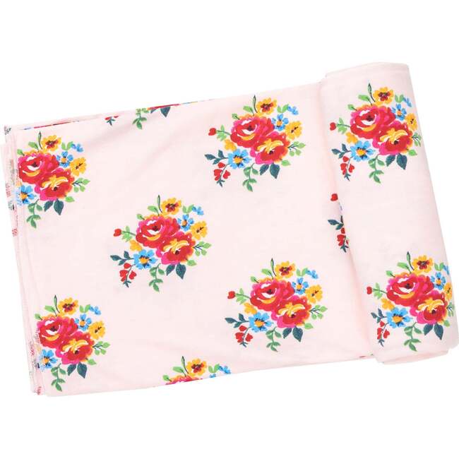 Pretty Bouquets Swaddle Blanket, Pink
