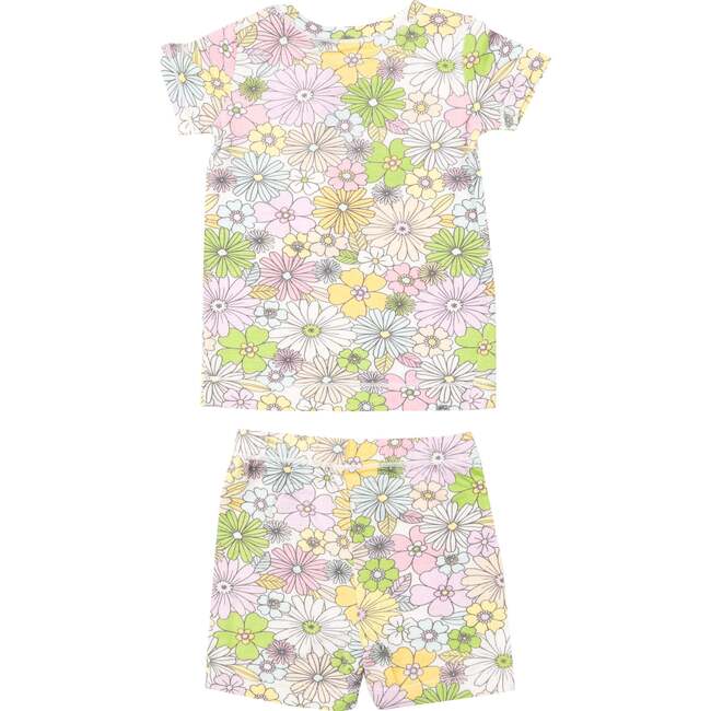 Mixed Retro Floral Short Lounge Wear  Set, Multi - Mixed Apparel Set - 3