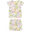 Mixed Retro Floral Short Lounge Wear  Set, Multi - Mixed Apparel Set - 3